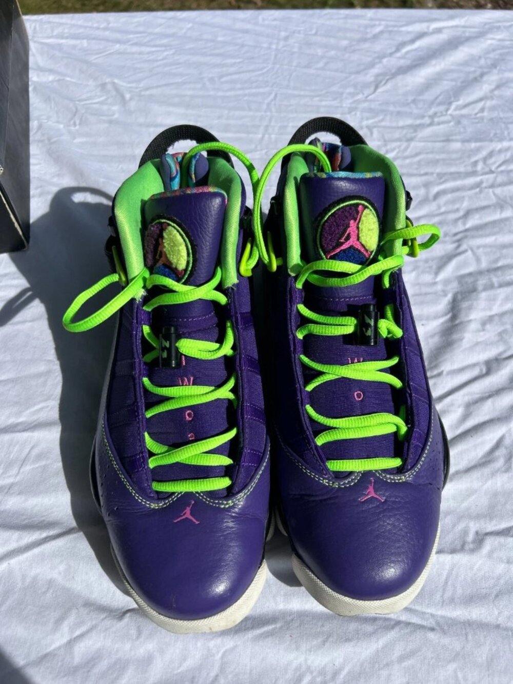 New Air Jordan 6 Rings Bel-Air Purple and Green Size 9.5